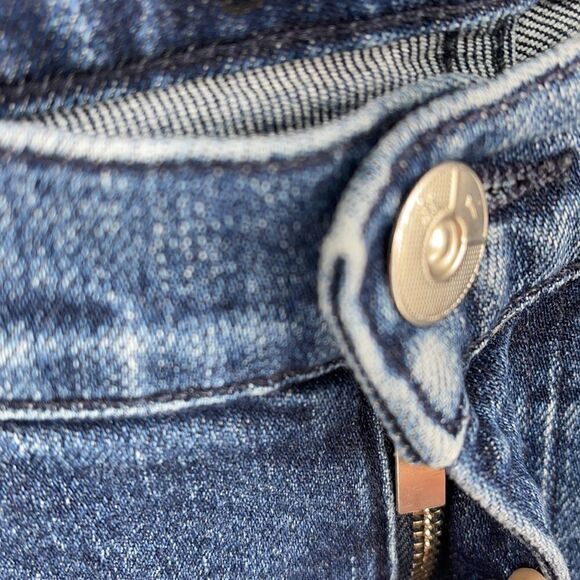 3x1 NYC shredded crop high rise waist straight leg denim jeans EUC 30 fringe - Picture 10 of 12